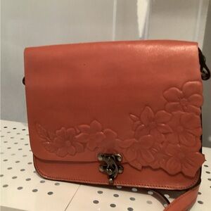 Patricia Nash Coral Floral Crossbody Bag